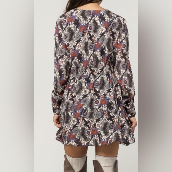 Free People Stealing Fire Floral Gauze Mini Dress | Size Small | Boho Style - Picture 3 of 15